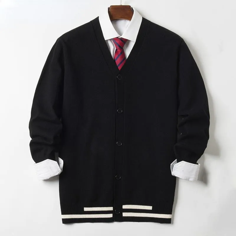 Мужские свитера осенью мужчины вязаный свитер случайные кардиган мешковатые черные серые кнопки пальто плюс размер мужская одежда 6xL 7xL 8xL