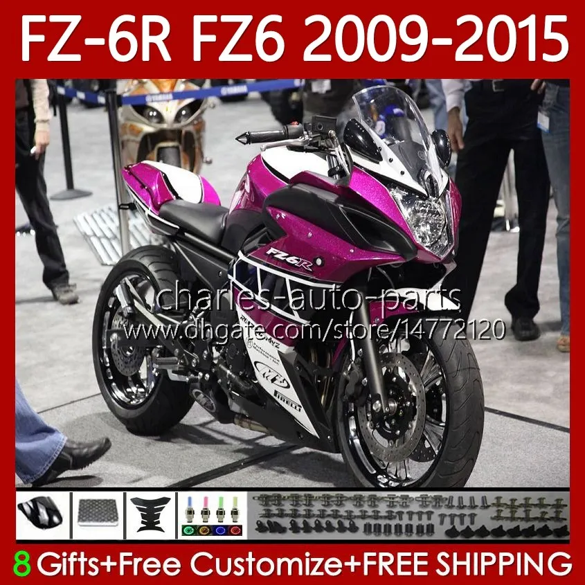 Yamaha FZ6 FZ 6R 6N 6 R N 600 FZ 6R FZ600 FZ6R Rose White 09 15 Bodywork Kit Bodys 103No.86 FZ6N 2009 2024 FZ 6N 09 24 OEM Fairing