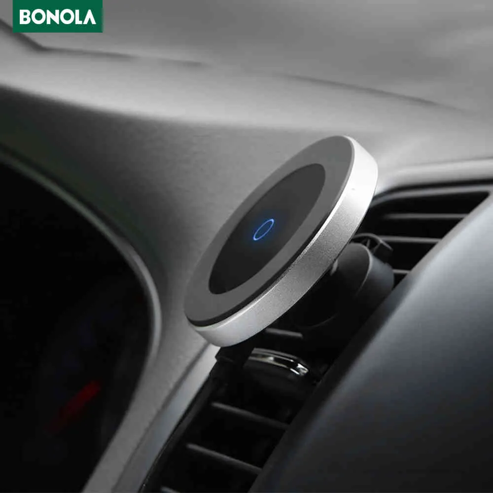 Bonola Magnetico per iPhone11ProMax/Xr/Xs/8Plus Qi Caricabatteria da auto per telefono per SamsungS10/S9/Note10/S8