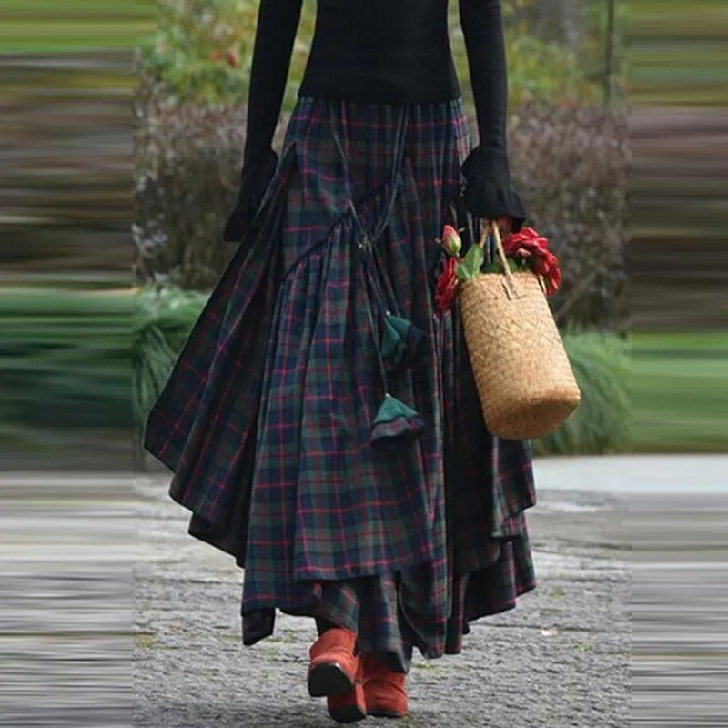 Plaid maxi skirt online on sale