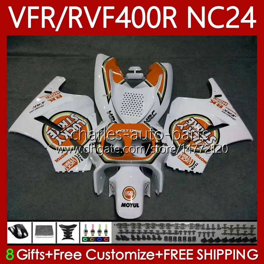 フェアリングキットホンダRVF VFR 400 vfr400 R 400 RR 87-88 BODY 78NO.139 vfr400R RVF400RオレンジラッキーNC24 V4 RVF400 R 1987 1988 VFR 400R VFR400RR 87 88オートバイボディワーク