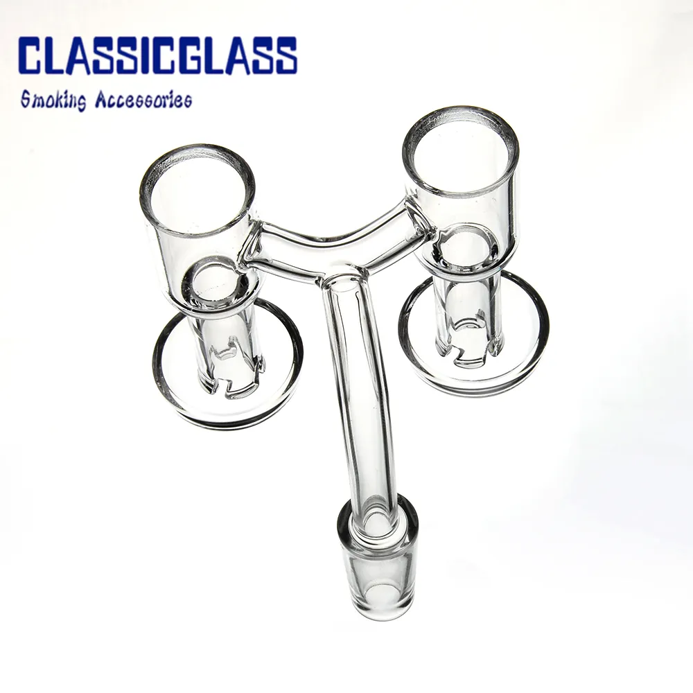 Double Head Terp Vacuum Quartz Banger Nail Rook Nieuwste Stijl voor DAB Rig Glass Water Bongs Hookahs Fit Pearl Bead