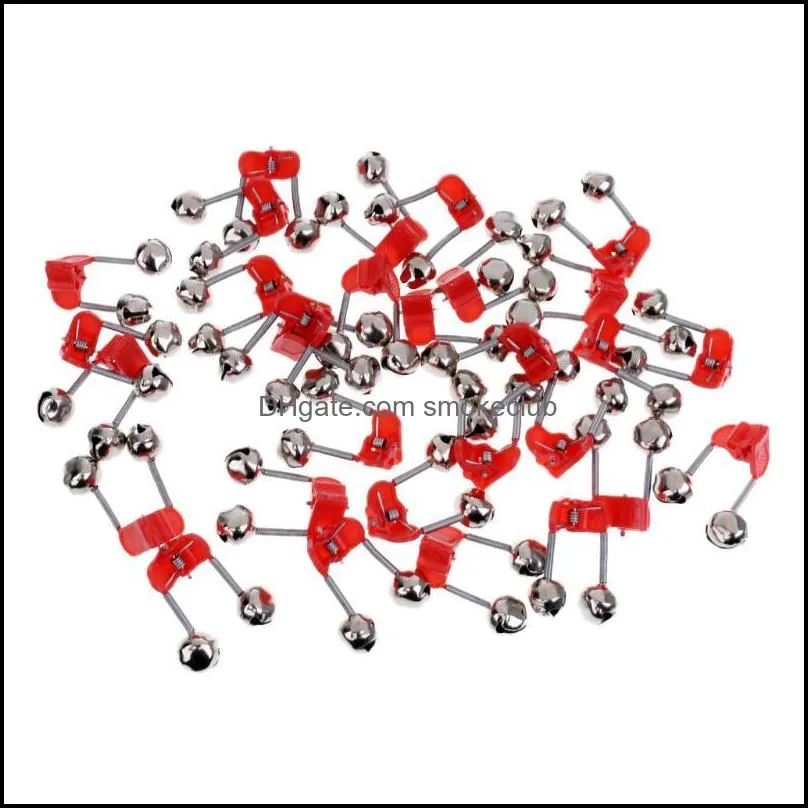 Fishing Accessories 30 PCS Rod Alarm Clip Style Dual Alert Bells Suitable For All Kinds Of Sea Color Random