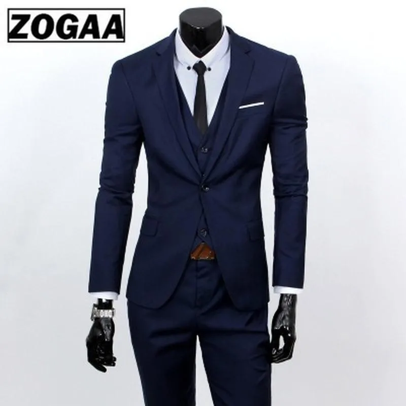 Men's Suits & Blazers ZOGAA Mens Blazer Wedding Groom 2021 Plus Size 3 Piece Suit Set Men Single Breasted Casual Fashion Slim269M