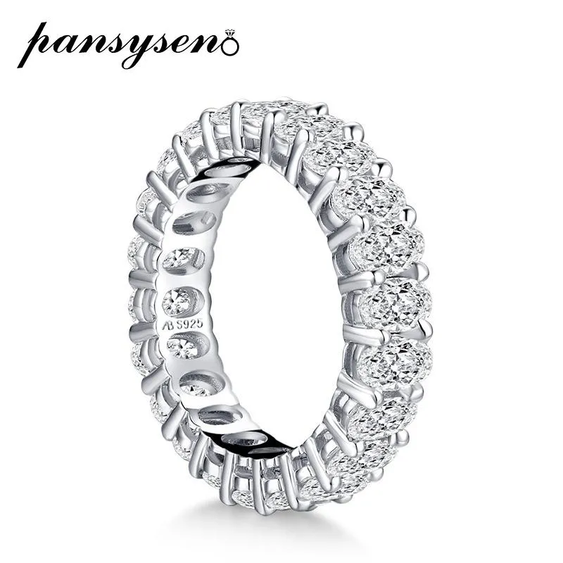 22 stks Ovale 3x5 MM Gemaakt Moissanite Diamond Wedding Engagement Paar Ringen Voor Vrouwen Mannen Groothandel Fijne Sieraden ring Cluster