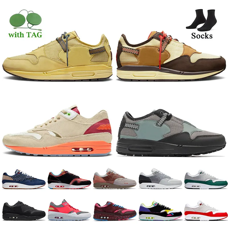 Running Shoes Women Men Fashion Max 1 Kudde Trainers Cactus Jack Cave Stone Saturn Gold Barock Brown Denham Parra Amsterdam och Årsdag Schematiska 87 Sneakers