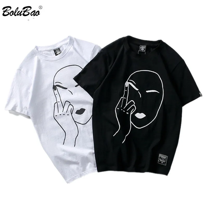 Bolubao Mode Märke Men T-shirt Hip Hop Men T Shirt Street Kläder Kortärmad Sommar Tryck Tee Shirt Male Tops 210518