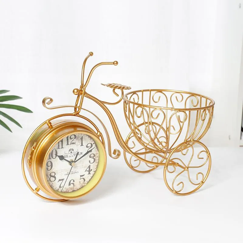 Настенные часы Часы Домашняя Двойные стороны Творческое Железнодорожное велосипед Многофункциональная Простая Личность Тихое железо Украшение