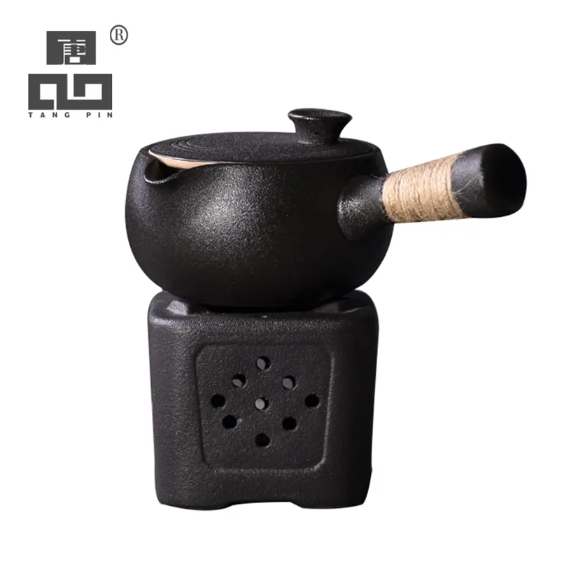 Tangpin Японская черная посуда керамические чайники чайник китайский кунг-фу горшок пьет 500мл 210621
