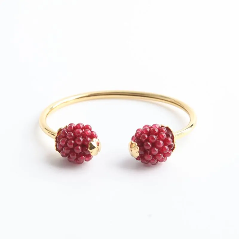 Brincos Colar Europeu e americano Acessórios Diários K Series Adorável Diversão Vermelho Millet Beads Raspberry Bracelet conjunto