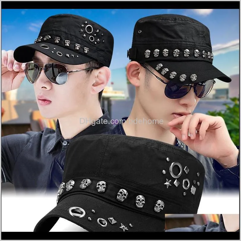Ball Caps Hats, Scarves & Gloves Fashion Aessories Drop Delivery 2021 Navy Female Winter Hats For Women Men Ladies Skull Head Military Wool V