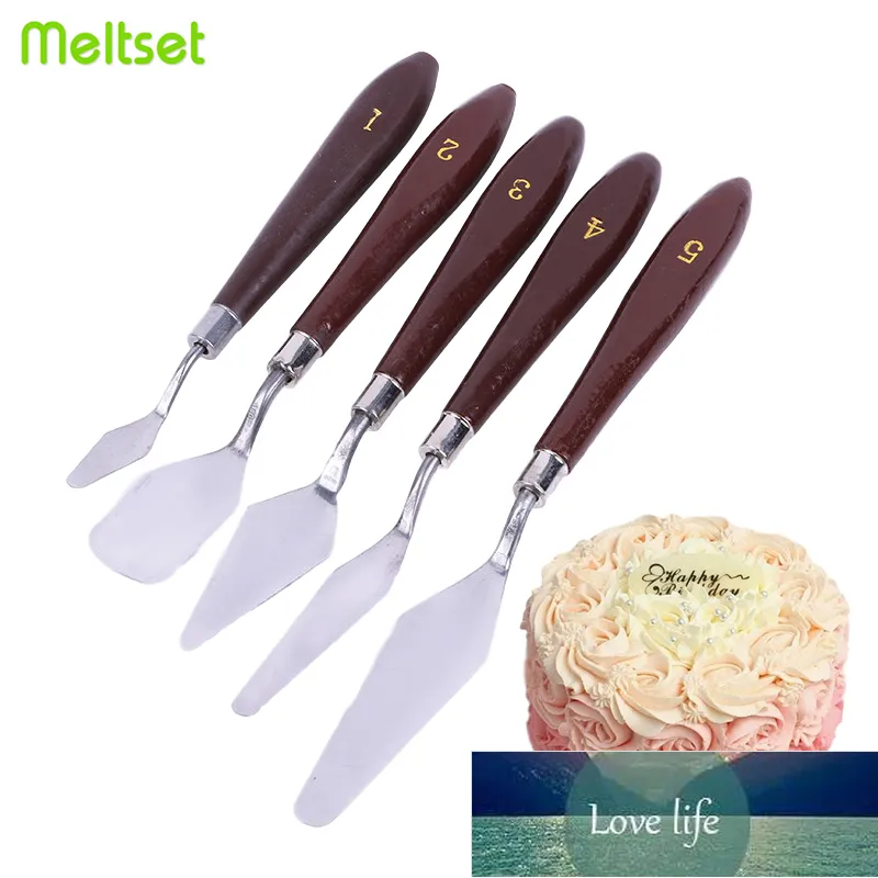 5Pcs Stainless Steel Spatula Cake Decorating Tools For Fondant Cream Mixing Craper Blade Oil Painting Shovel Knife Art Craft Factory price expert design Quality
