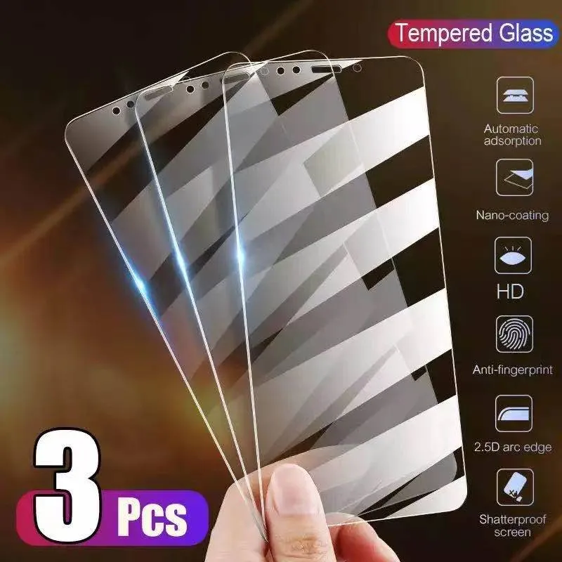 3 Pcs phone Protector Full Cover Glass on the For iPhone 14 pro max 13 14 plus X XS XSMax XR 12 Tempered Glas 7 8 6 6s Plus 5 5S SE 11 Screen