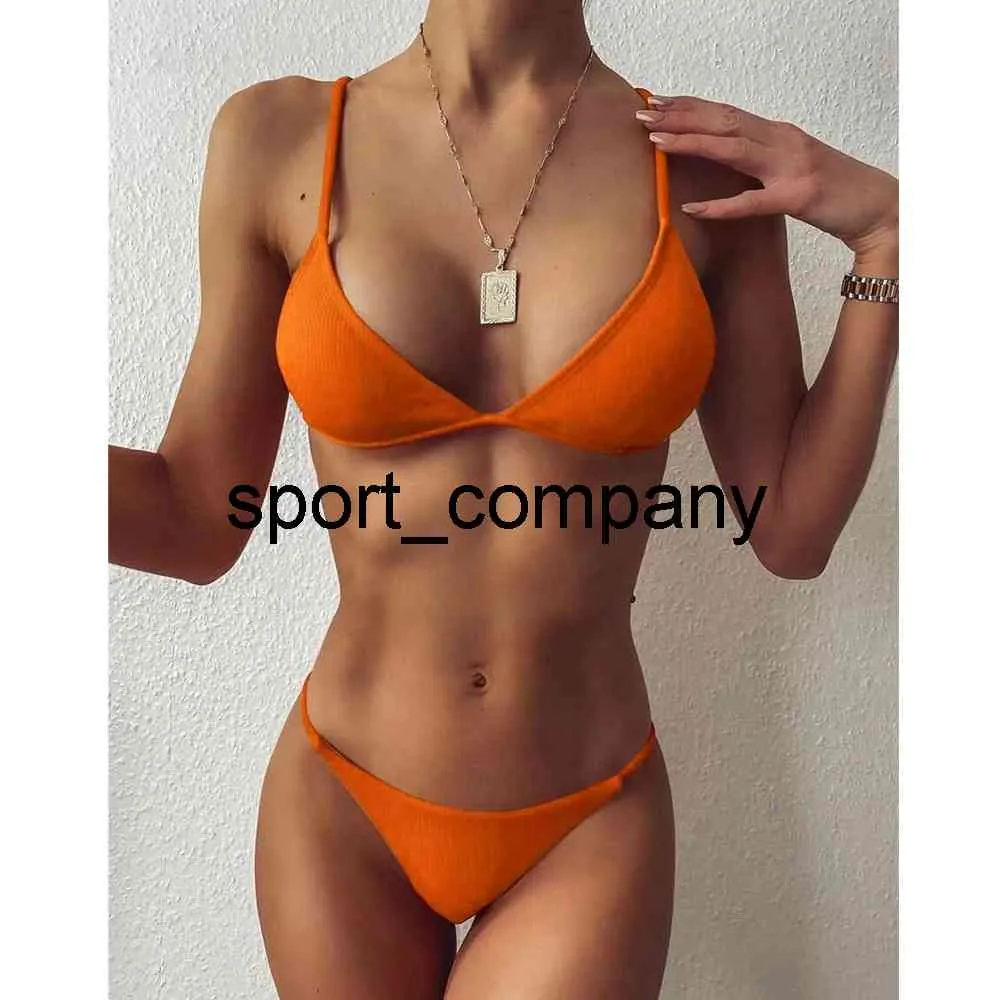 Conjuntos de Bikini naranja, ropa de playa, ropa de baño femenina, Micro Bikini Sexy 2021, traje de baño para mujer, Mini Tanga