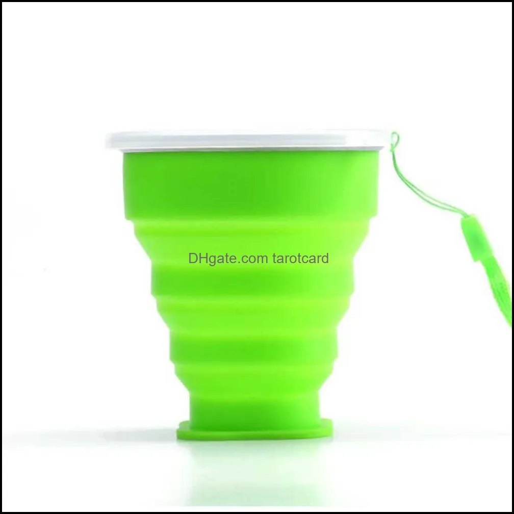 200PCS New Outdoor Travel Silicone Retractable Folding Cup Telescopic Collapsible Portable Water Cup 200-300ml