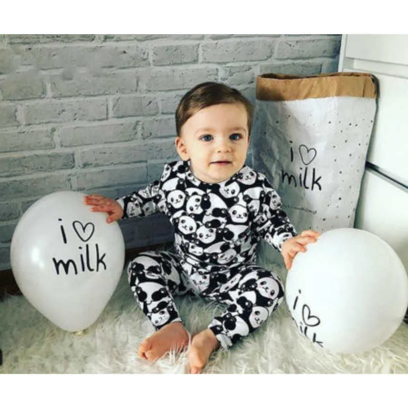 Panda Print Family Matching Pajamas For Mother Daughter Son Baby And Kid Spring Pep Sleepwear And Nightwear 210724 From Kong06 8.78 DHgate.Com