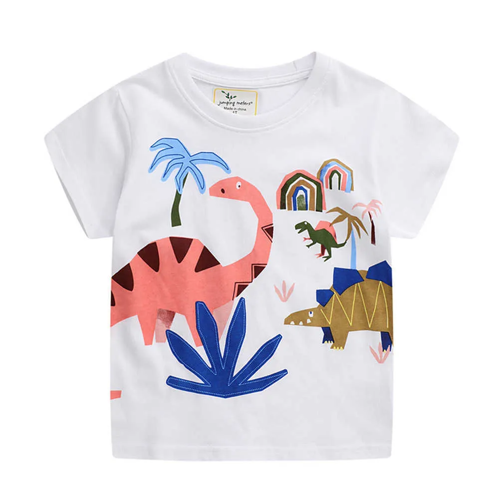 Saltando metros vendendo verão bebê camisetas moda dinossauros imprimir meninos meninas tees tops 210529