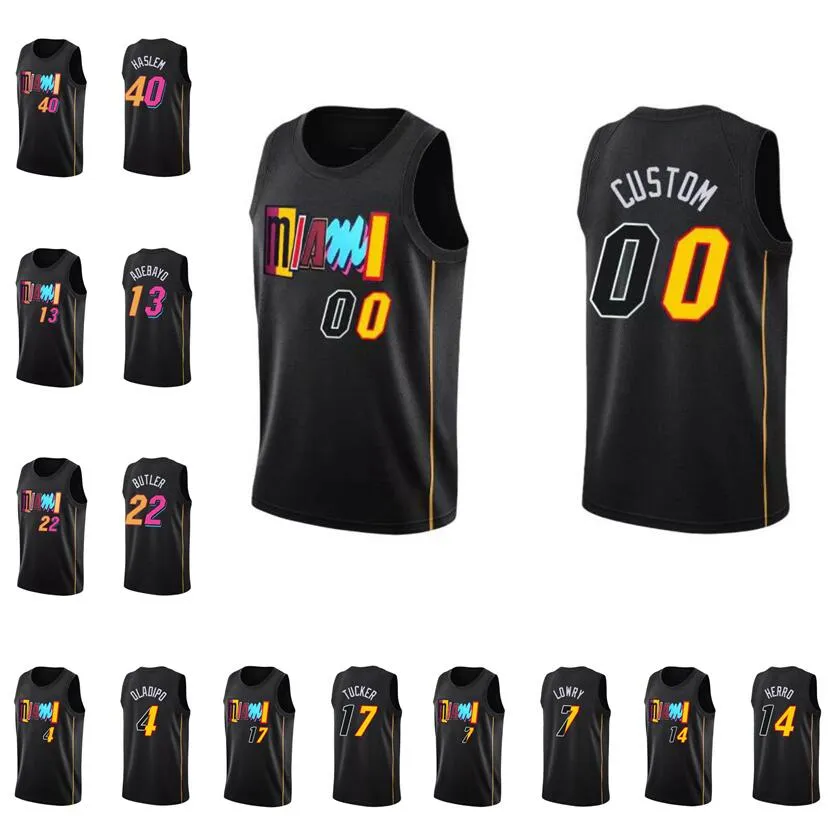 Ed Basketball Jersey S-6XL Wade 3 Tyler Herro 14 Jimmy Butler 22 ADO 13 Haslem 40 Robinson 55 Miamicity 75th Anniversary Jerseys 2021-22 Men Women Jeugd