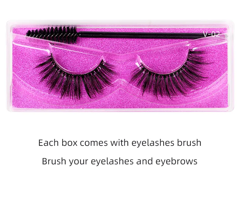 DHL Free Colorful Card Fiber Faux Eyelashes 15 styles for choice with brush