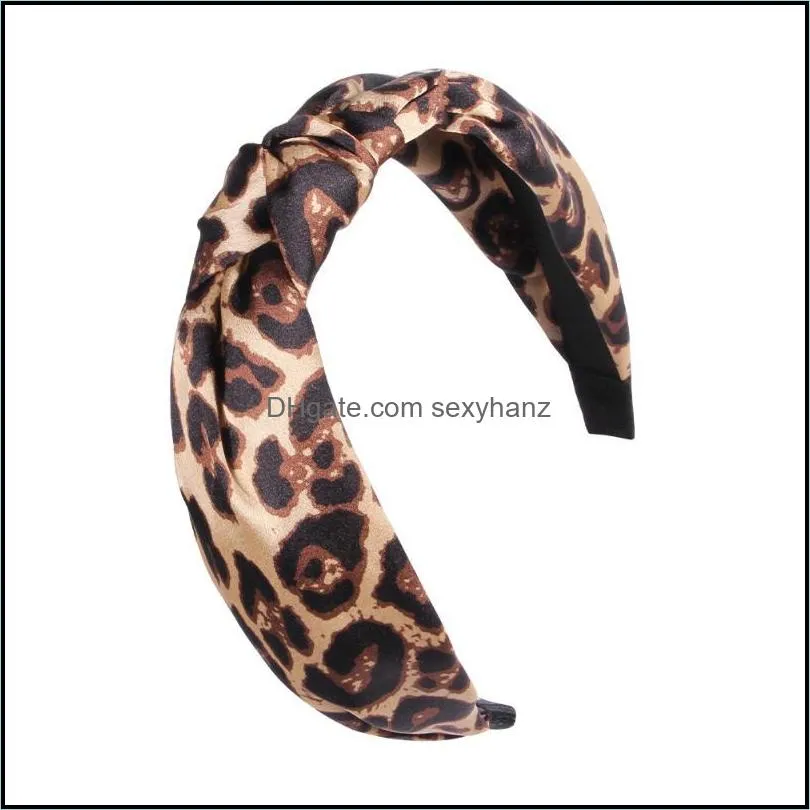 Other Leopard Print Hair Band For Women Wide Edge Knot Headbands Retro Fabric Floral Adult Hairband Headdress Accessories GWE11432