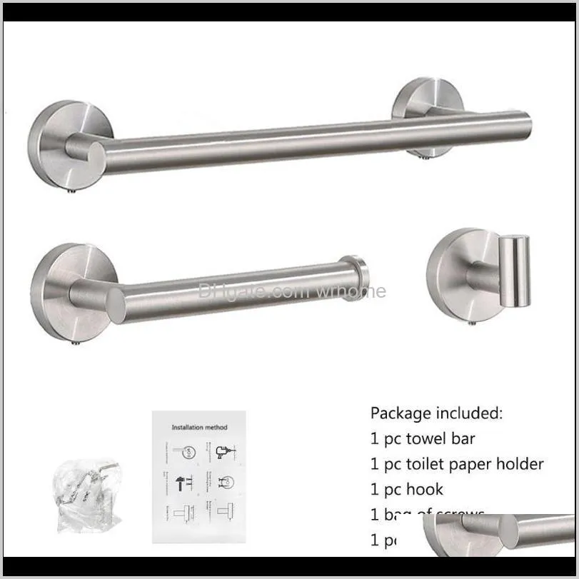 brushed bathroom hardware set stainless steel robe hook multifunction toilet paper holder durable wall mounted easy install