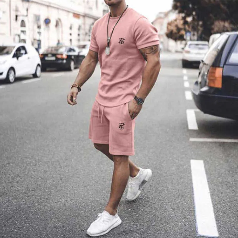 Mens Silk Print Slim Shorts Set 2021 Summer Street Fashion Casual Short Sleeve Muscle Shirts For Men And Set Y0831 From Mengyang04 13.2 DHgate.Com