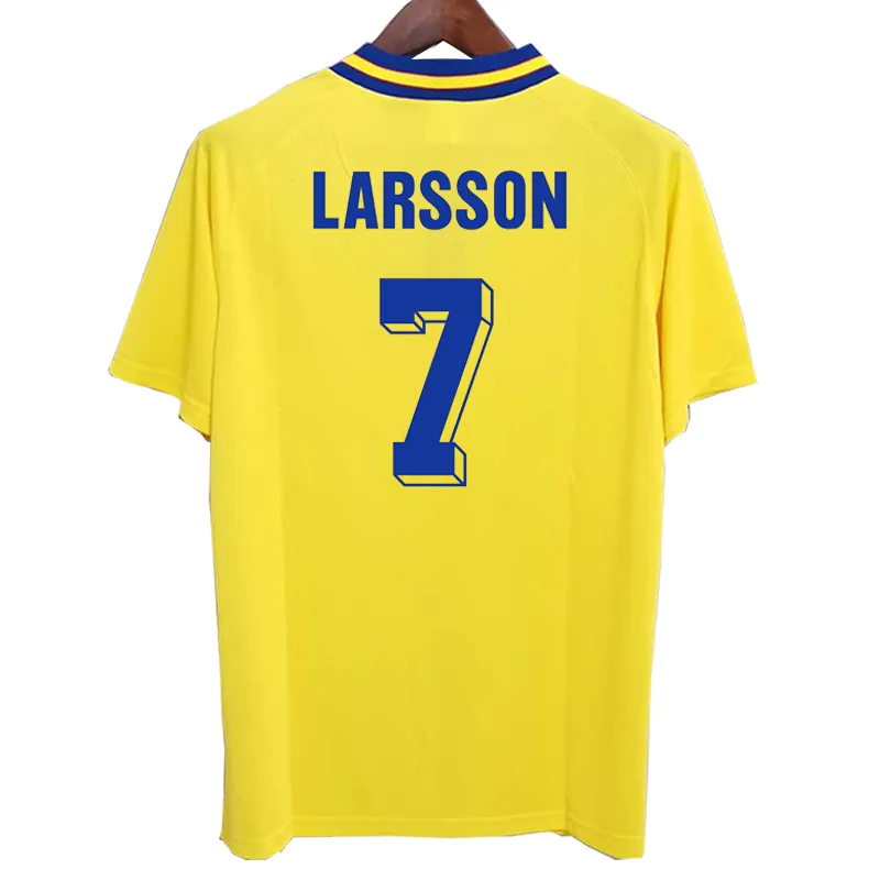 1994 Svezia Retrò Maglia Da Calcio Larsson Dahlin Brolin Home