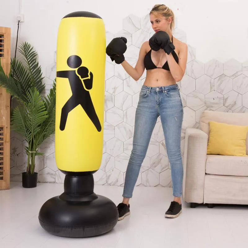 Sacco di sabbia 1,6 m Gonfiabile Boxe Allenamento Punzonatura verticale Ispessimento Tumbler Colonna Sacco di sabbia Palestra Attrezzatura per il fitness domestico