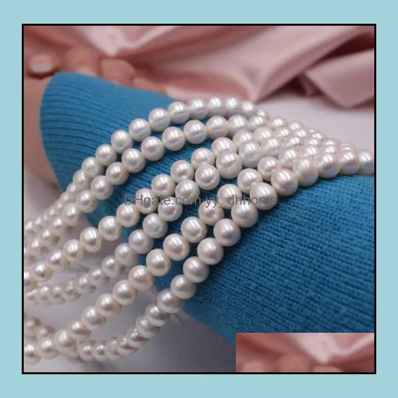 9-10mm White Natural Pearl Beaded Necklace 36cm Bridal Jewelry Gift Choker Wholesale of Semi-finished Products