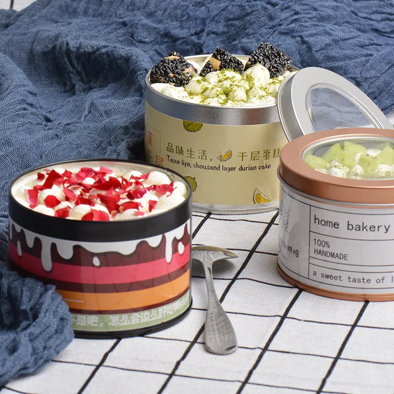 Clear top tin containers wholesale discount