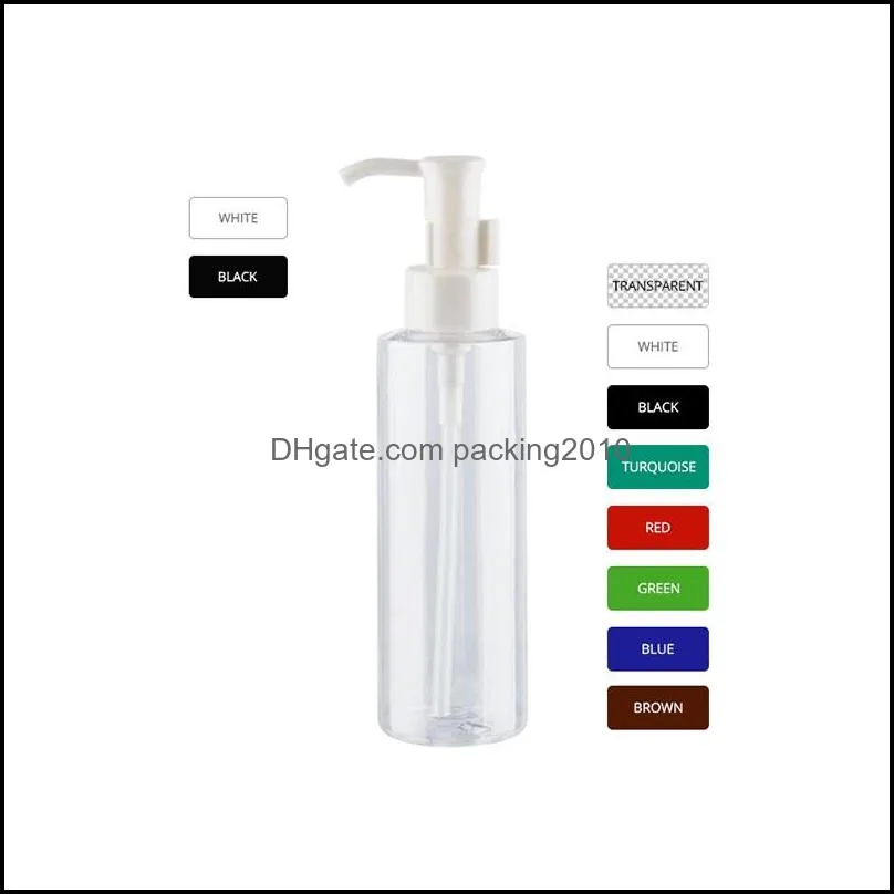 Storage Bottles & Jars 100ml Small Colored Refillable Bottle With Oil Pump 100cc Plastic Container PET Shampoo Travel