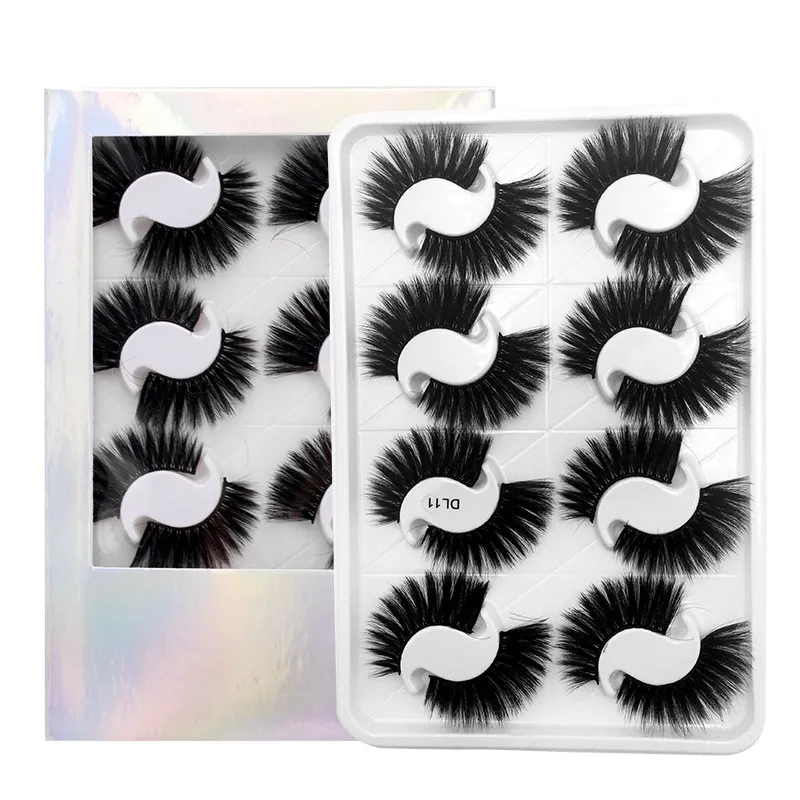 Hand Made Reusable 8 Pairs 3D Mink False Eyelashes Set Sot Light Crisscross Multilayers Thick Natural Fake Lashes Extensions Easy To Wear 14 Models DHL