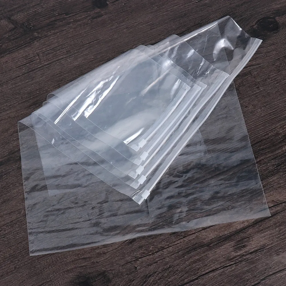 50st/Lot Transparent dragkedja förvaringspåse Plastiskt vattentätt paket Organisator Portable Travel Clothes Pouch