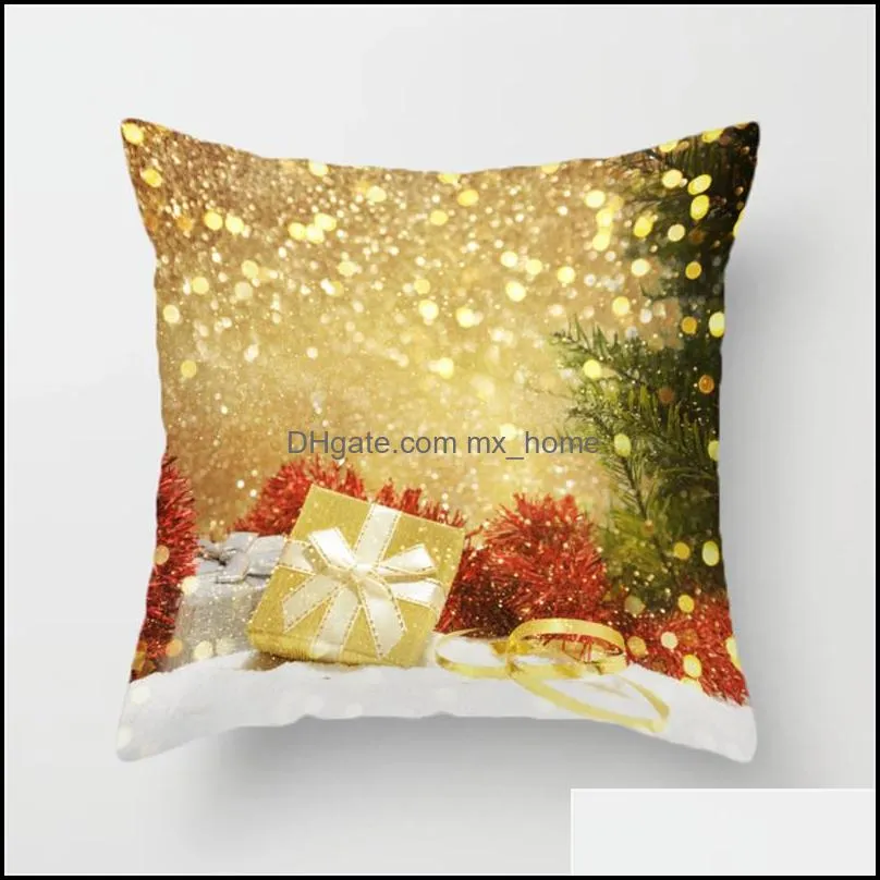 Elk Santa Claus Pillow Case Christmas Cushion Cover Merry Christmas Ornament 2020 Xmas Gift Christmas Decorations For Home