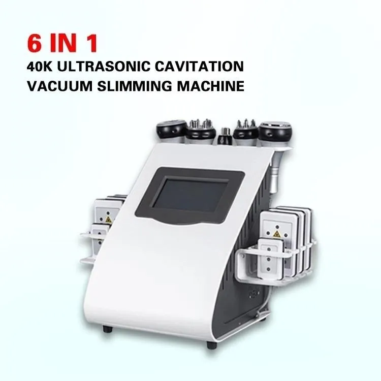 2021 Portable 40K 6 i 1 Lipo Laser Ultraljuds Slimming Massage Hud Åtdragning Kavitation RF-maskin med CE-godkänd