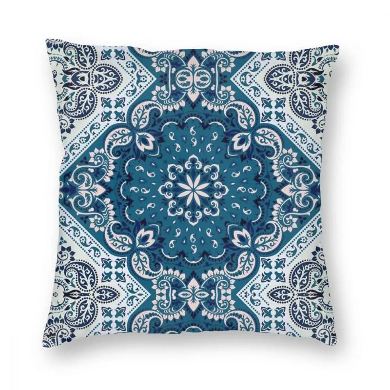 Cushion/Decorative Pillow Blue Bandana Pattern Square Case Decorative Novelty Cushion Covers