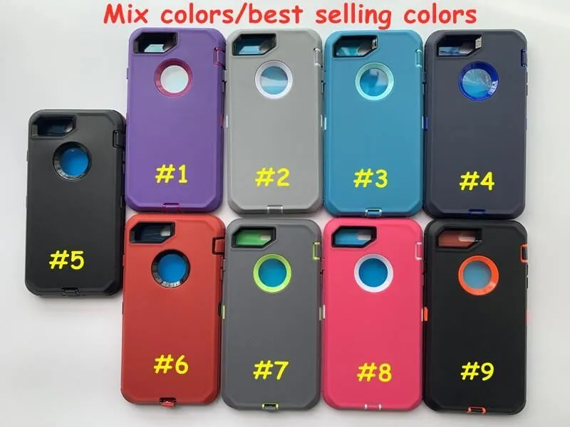 60 قطعة / الوحدة Hybrid Robot 3-In-1 Defender Cases For iPhone 13 Pro Max iphone 12 Mini 11 XR Xs 7 8 Plus غطاء مقاوم للماء شديد التحمل من الدرجة العسكرية مع مشبك / الحافظة