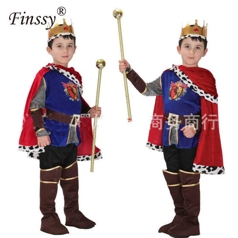 King Prince Cosplay kostym för barn jul nyår Halloween karneval kostym för pojkar fest klänning Q0910
