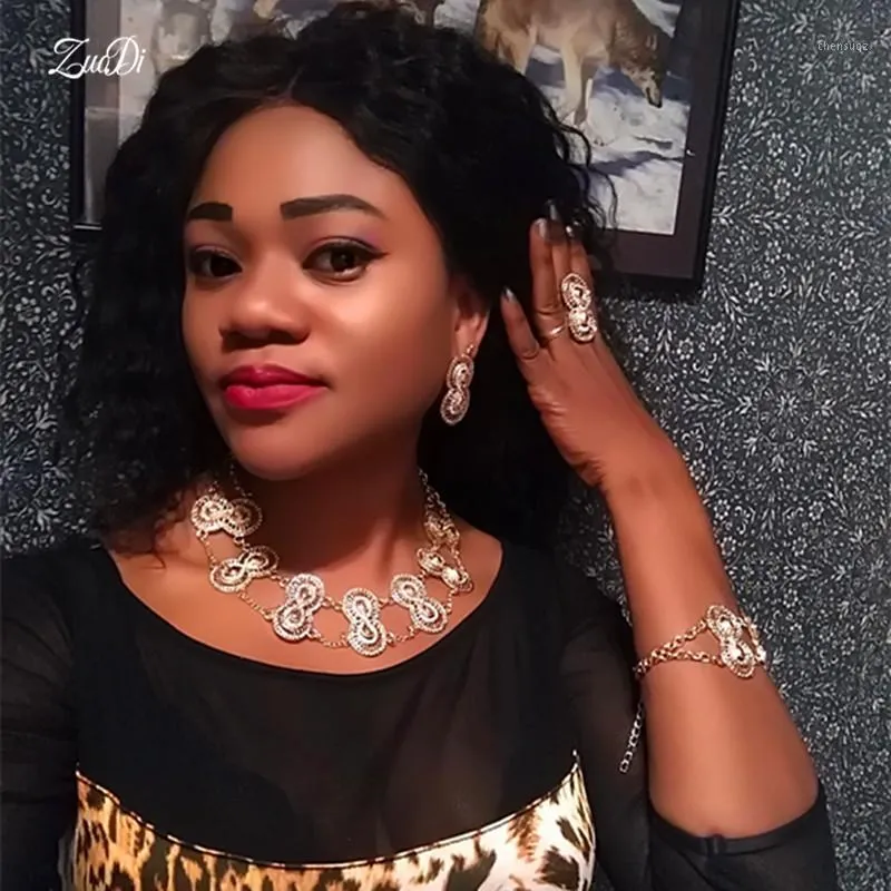 Boucles d'oreilles collier Grace mode ensemble de bijoux de mariée africaine Nigeria mariage femmes accessoires Dubai or Designer en gros