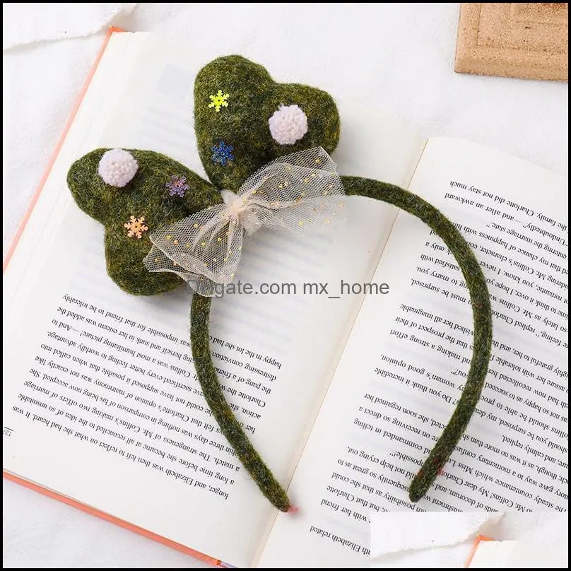 1pcs New Winter Christmas Headband Three-dimensional Bow Plush Lovely Antler Headwear Women`s Fashion Headband Accessories