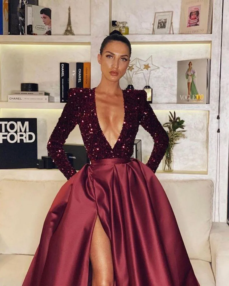Sexy sequins big sales swing party evening dress