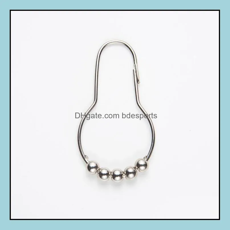 New Shower Curtain Rings Hooks Metal Bathroom Clip Easy Glide Hooks Polished Shower Curtain Rings Curtain Hooks LX1334