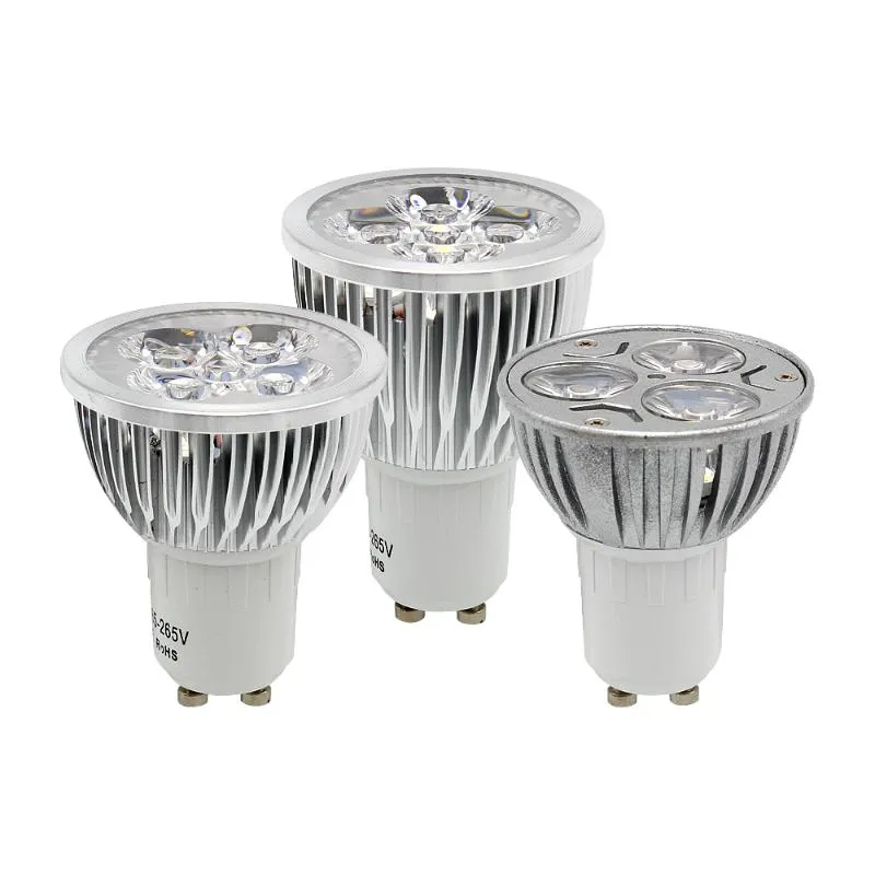 전구 10pcs Dimmable GU10 9W 12W 15W LED 전구 110V 220V 램프 멋진 따뜻한 흰색 빛 스포트 라이트 85-265V