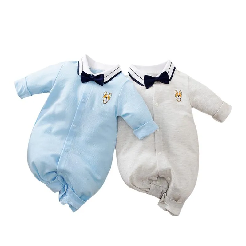 ジャンプスーツyieriingの赤ちゃん男の子服紳士スーツロンパージャンプスーツオーバーオールスパッチャー衣装衣装コットンコスチューム