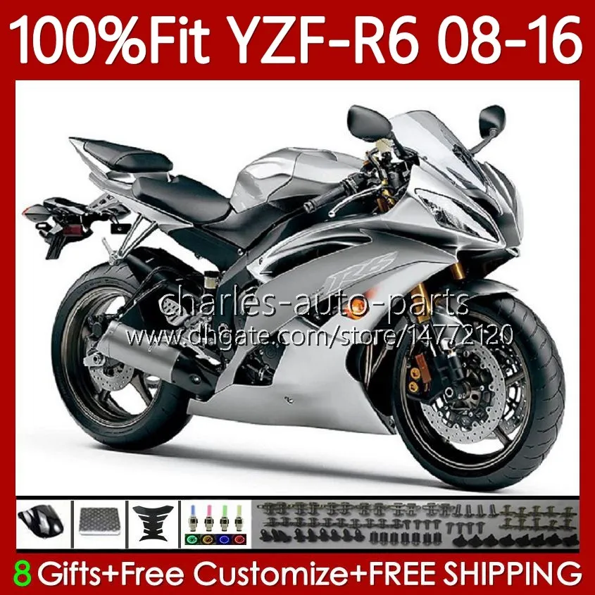 Yamaha için OEM Fairings YZF-R6 YZF600 YZF R 6 YZF R6 600 YZFR6 08 09 10 11 12 13 14 15 169NO.23 YZF-600 Parlaklık Gümüş 2008 2009 2012 2011 2012 2013 2014 2016 Enjeksiyon Gövdesi