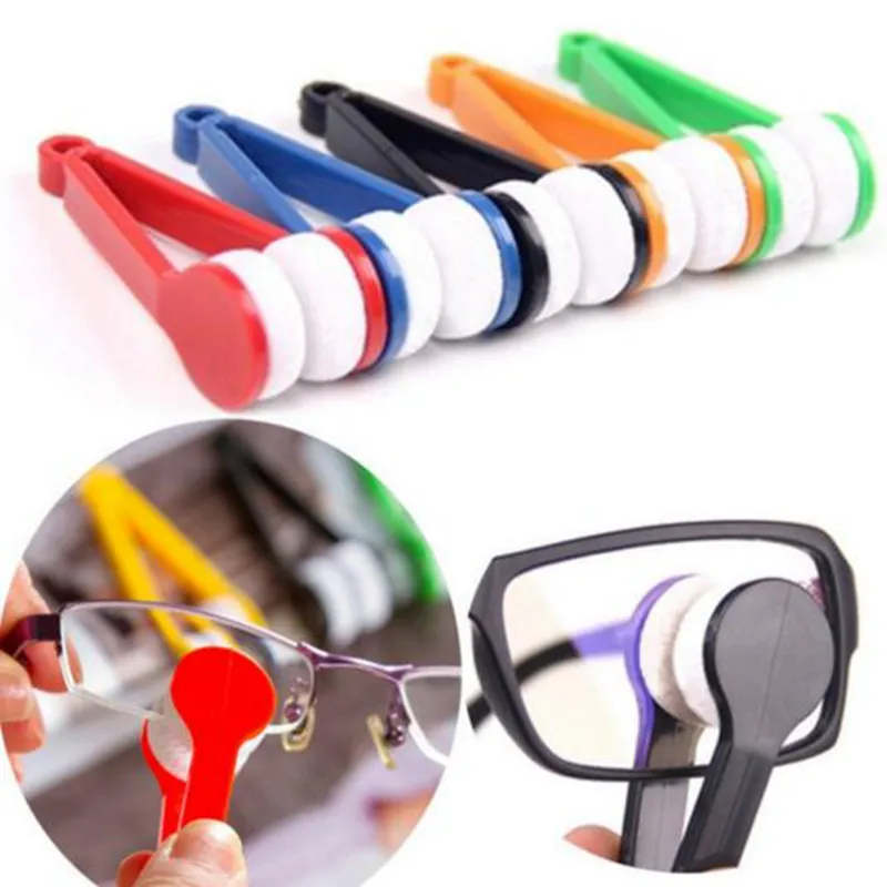 Creatieve Multifunctionele Multiful Colors Mini Two-Side Bril Borstel Microfiber Cleaner Brillen Scherm RUB SPECTACLES Clean Wipe Wipe Sunglasses Tool