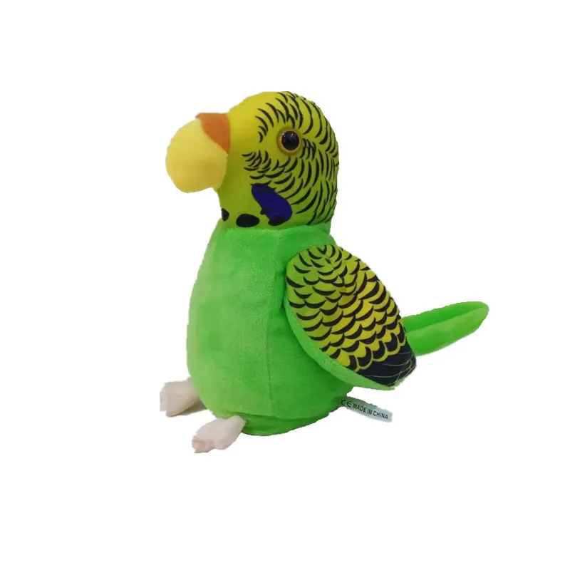 Electric Talking Parrot Toy Toy Cute говорят рекордные повторы, размахивая крыльями Электронная птица Фаршированная плюшевая игрушка нет полки дети подарок 834 V2