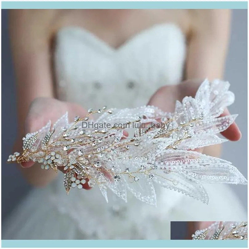 Ювелирные украшения из бисера свадебной кружевной короны Aessories Цветочные свадебные украшения ювелирные украшения для хруста