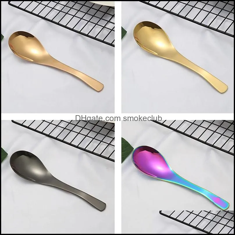 Stainless Steel Soup Spoon Household Kitchen Tableware Soup Spoon Long Handle Rice Spoon 16.9*4.5CM CCF5674