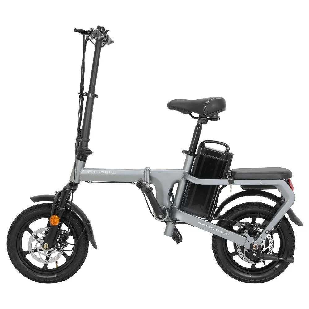 X5S Chainless Folding 14 Inch Electric Bike 240W Motor 48V 20Ah Battery High Strength Carbon Steel Frame up to 35km/h - Grey